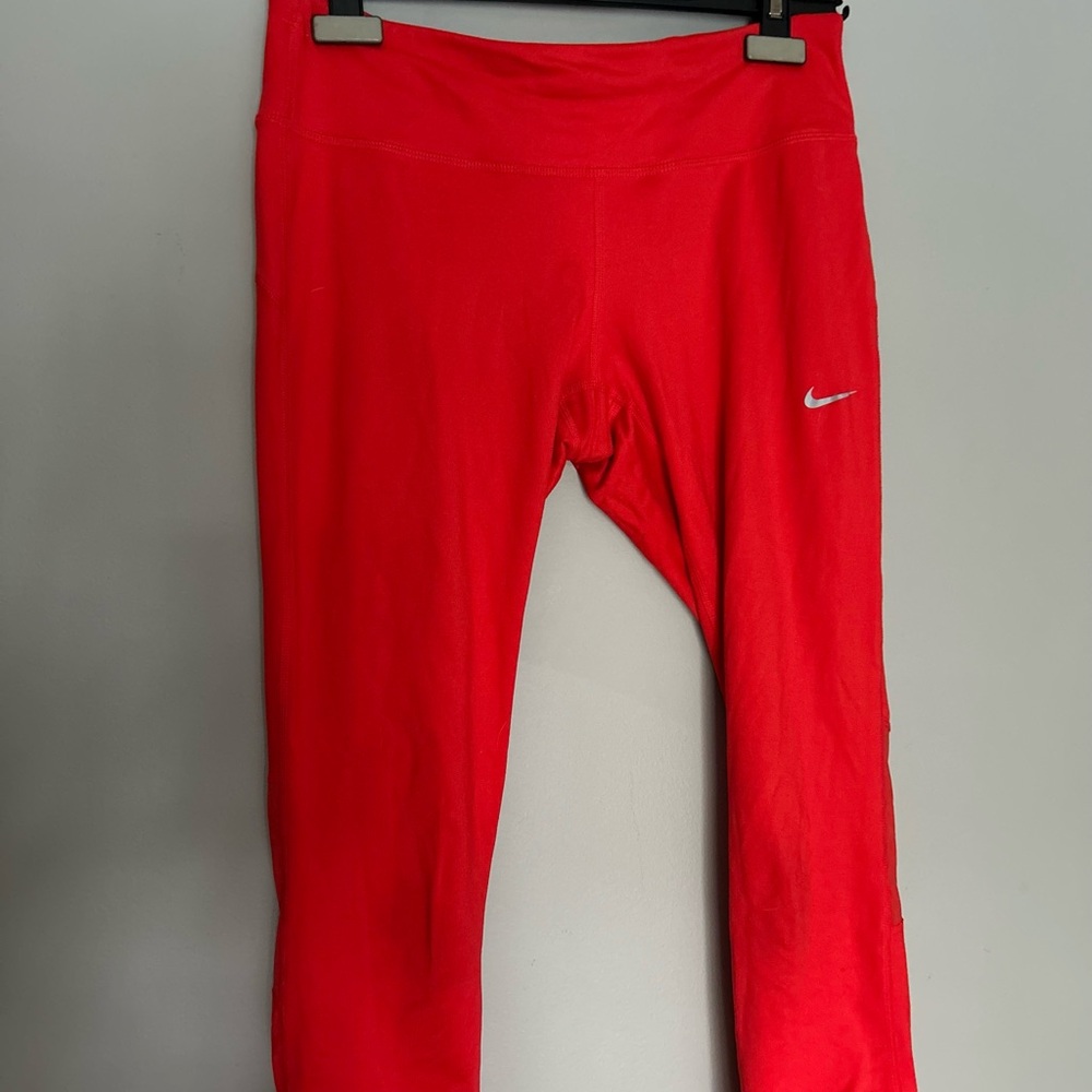 Nike women’s Bright Red Leggings- 3/4 length
